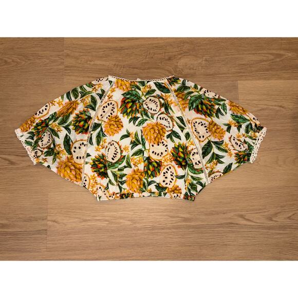 Farm Rio Biriba off white womens cropped fruit print top Size XS NWT - Picture 5 of 5